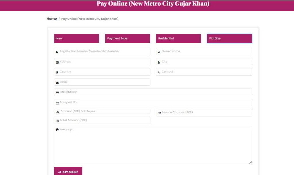 New Metro City Online Payment