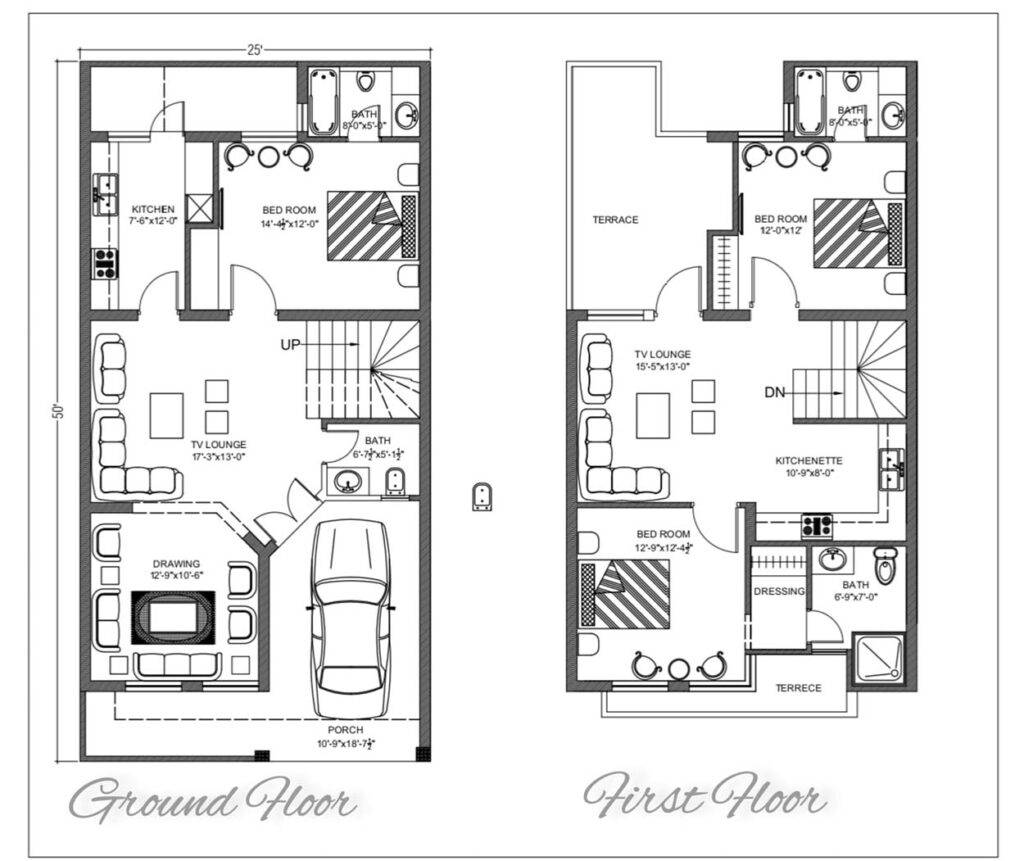 Proposed Plan Ground Floor and First Floor manor villas